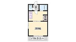 リバーパレス浜田 1Kの間取図画像