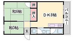旭マンション 2DKの間取図画像