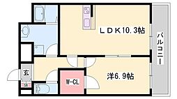 キャピタルアイ姫路 1LDKの間取図画像
