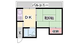 広瀬マンション 1DKの間取図画像