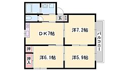 シャーメゾン城南 B棟 2階