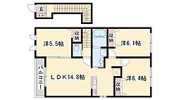 クラヴィエ花水木II 2階