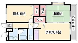 ノーブル・ヴィレッジ 2DKの間取図画像