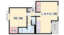 スカイドリーム 1LDKの間取図画像