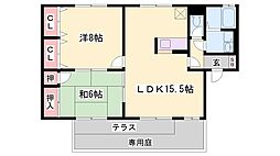 サンアベニュー 2LDKの間取図画像
