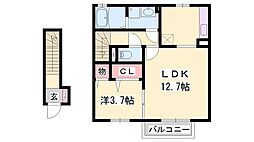 ウィット英賀保 1LDKの間取図画像