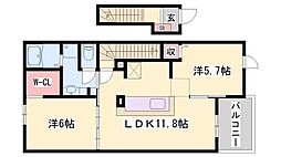タップアルファB 2LDKの間取図画像