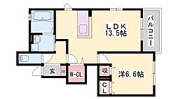 エスペランサフトゥーロ 1LDKの間取図画像