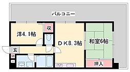 メゾンセルベィル 2DKの間取図画像