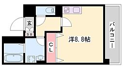 姫路市駅前町アパート 1Kの間取図画像