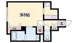 エーデルハイム 1Kの間取図画像