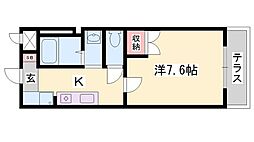 キュートビルスカイラブ 1Kの間取図画像