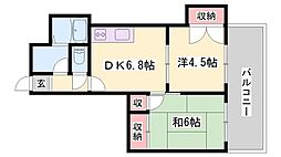 イーストアヴェニュー 1LDKの間取図画像