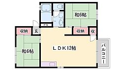 サンコーポ恵美酒A棟 2LDKの間取図画像