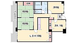 第八恵美酒マンション 4LDKの間取図画像