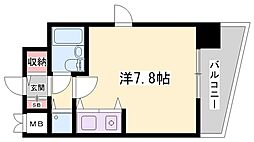 朝日プラザサウスコア姫路 ワンルームの間取図画像