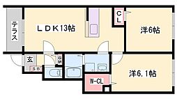 シャルマンハウス 2LDKの間取図画像