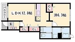 デスパシオ下戸田 2LDKの間取図画像