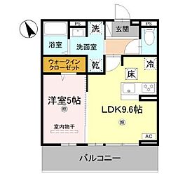 (仮称)D-ROOM北条1丁目PJ 1LDKの間取図画像