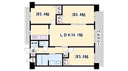 マノワール 3LDKの間取図画像