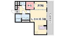グレイシャス 1LDKの間取図画像