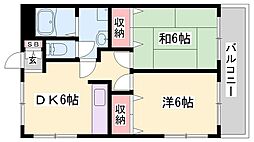 ゼクセル 2DKの間取図画像