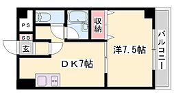 アルコ・ラ・カーサ佃町 1DKの間取図画像
