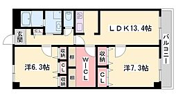 キャッスルコート福崎 2LDKの間取図画像