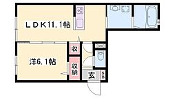 ユアメゾンナオ 1LDKの間取図画像