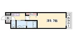 アリュール 1Kの間取図画像