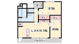 ビューティフルライフ 2LDKの間取図画像