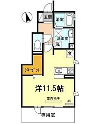 ラルーチェ807A ワンルームの間取図画像