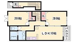 クローバーライフ 2LDKの間取図画像