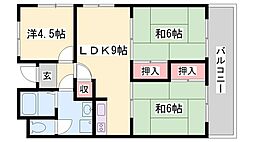 マンション外堀川 3LDKの間取図画像