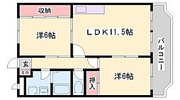 レジデンスK1 2LDKの間取図画像