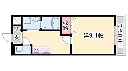 アルティア 1Kの間取図画像