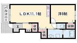 フェリーチェ 1LDKの間取図画像