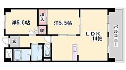 リーベンハイツ 2LDKの間取図画像