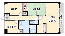 高岡中村コーポ・パート2 3LDKの間取図画像