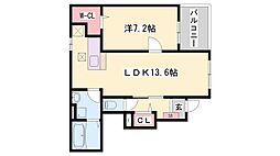 ロックロード 1LDKの間取図画像