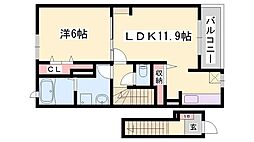 ミーテククル2 1LDKの間取図画像