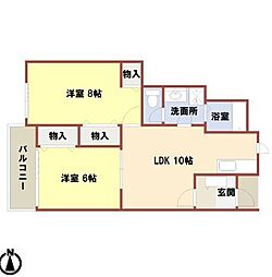 グラシアス 2LDKの間取図画像