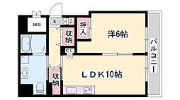 ハッピーエイジ土山パート1 1LDKの間取図画像