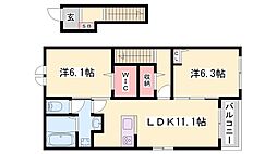 エスペランサ中仁野8 2LDKの間取図画像