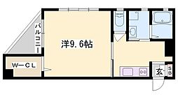 Br東延末 1Kの間取図画像