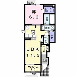 メゾン・シャトンI 2LDKの間取図画像