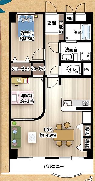間取りを拡大表示