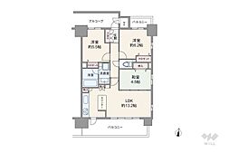 プレサンスジェネ栄 3LDKの間取り