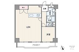 日商岩井上前津ハイツ 1LDKの間取図画像
