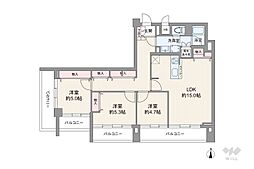 ハイツサンライズ 3LDKの間取図画像